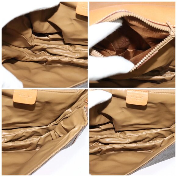 CELINE Macadam Canvas Shoulder Bag PVC Leather Brown Gold Auth 119835 - Picture 16 of 16